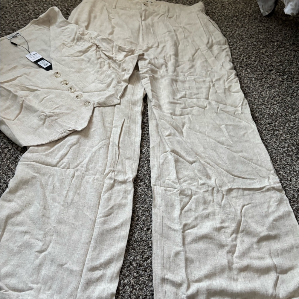 Elegant Cream Women's Pants & Jumpsuit Set
